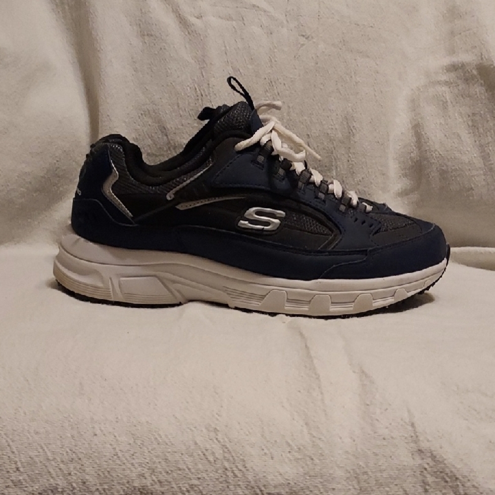 Skechers Blue and White Sneakers with Cushioned Midsole